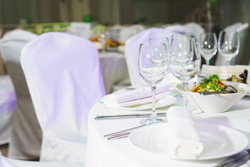 Catering at the wedding and celebrations. Soft focus and beautiful bokeh.