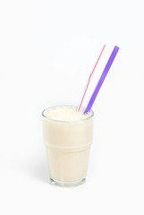 milkshake with a straw in a glass