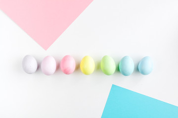 Easter concept on white background top view mockup