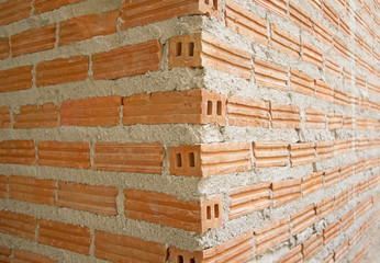 Red brick wall corner