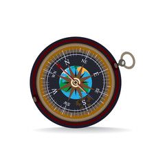 Vector flat illustration of magnetic portable compass