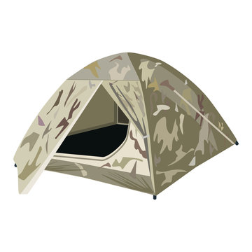 Vector flat illustration of camping tent