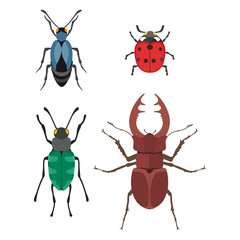 Insect icon flat isolated vector illustration.