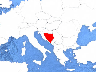 Bosnia on globe