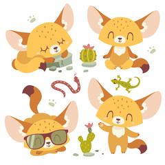 vector cartoon fenech set