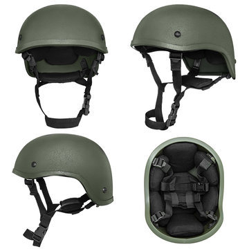 Green, Khaki Military Helmet