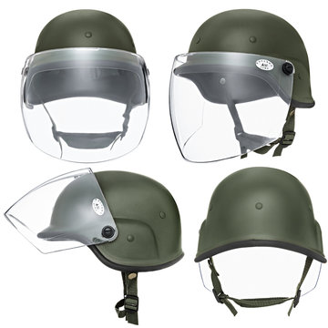 Green, Khaki Military Helmet