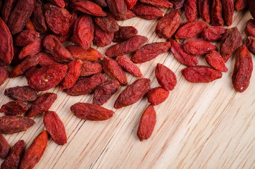 Goji berry dried, closeup background