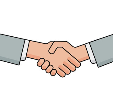 Business handshake, greeting and agreement sign