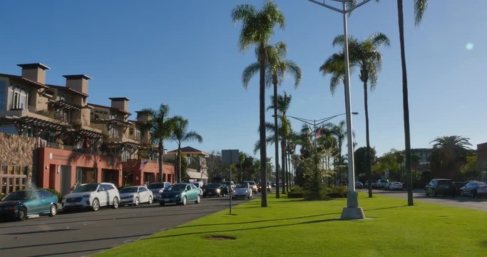 CORONADO - Circa February, 2017 - A daytime establishing shot of a typical street on the upscale Coronado Island in San Diego.  	