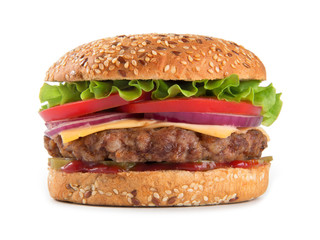 Hamburger isolated on white background
