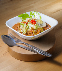 Laksa in a bowl