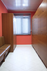 Interior of a cloak room