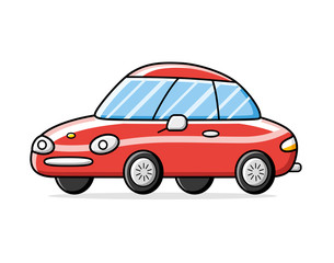 Red sports car isolated.