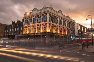 Victorian building with at dusk in London