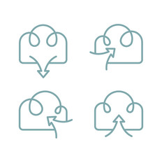Cloud arrow. Four simple vector icons.