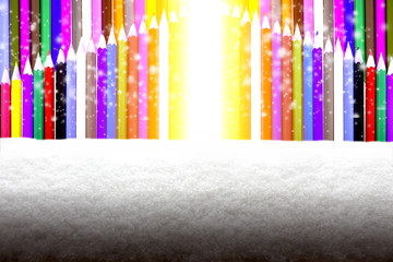Snow backdrop with light effect
