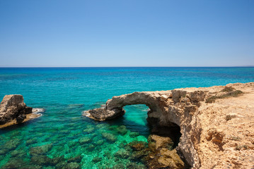 Tropical sea cave and bridge lovers, Cyprus