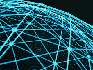 Futuristic virtual technology background, Fiber virtual optic cables, fibre connection, telecomunications concept, digitally generated image.