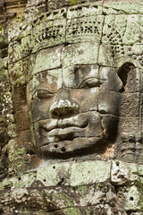 Fototapeta na wymiar Giant Face in Bayon temple in Angkor Thom Cambodia 