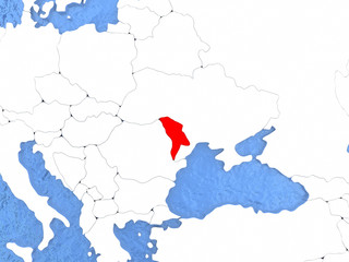 Moldova on globe