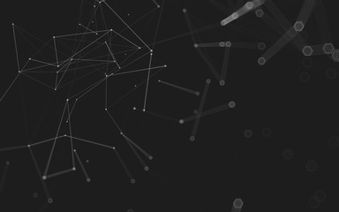 Abstract polygonal space low poly dark background, 3d rendering