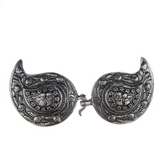 clasp buckle metalic metal gold tear shaped precious old stones