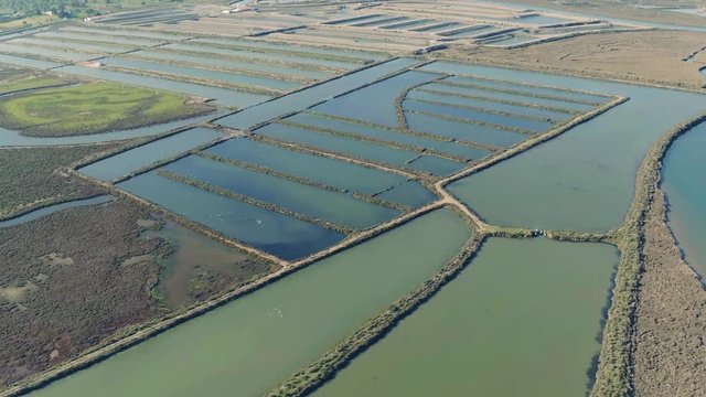 Aerial View Salt Production