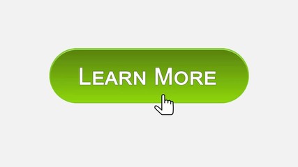 Learn more web interface button clicked with mouse cursor, different colors - Powered by Adobe