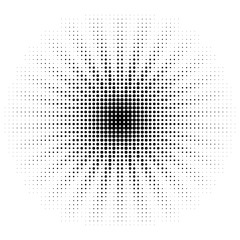 Vector halftone sun. Dotted retro design element. Dotted star form.