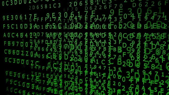 Changing green hexadecimal codes, loop-able and blurred (3d rendering)