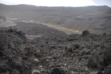 Mordor below Mount Doom (Mount Ngaunuhoe) Walkway at Tongariro Alpine Crossing, Mount Ngaunuhoe
