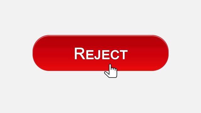 Reject web interface button clicked with mouse cursor, different color choice