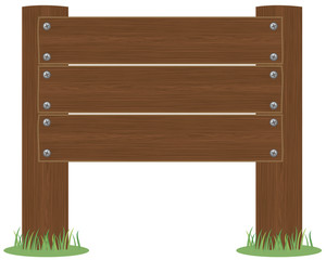 木目看板　イメージイラスト