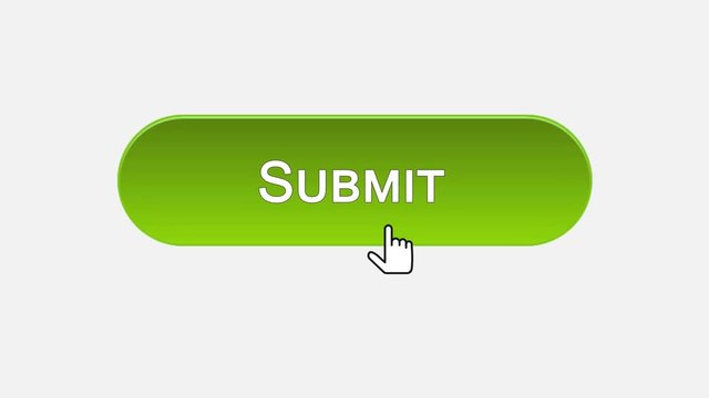 Submit web interface button clicked with mouse cursor, different color choice