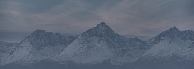 Vysoke Tatry mountains in winter time