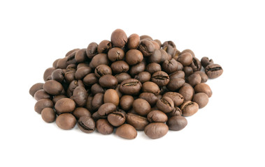 Heap of Roasted Coffee Beans Isolated