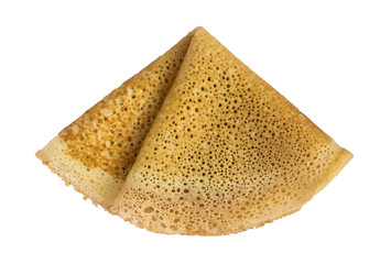 Thin Pancake Isolated on White Background