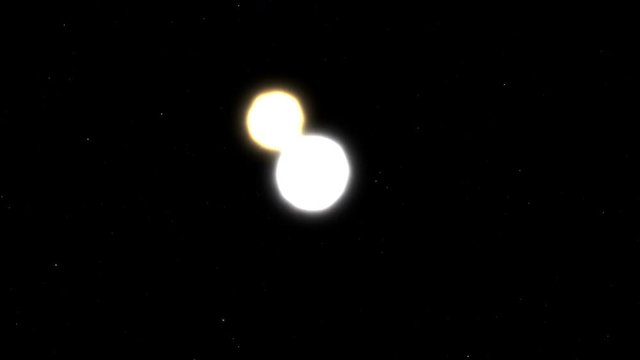 Binary Star System Oblique Angle Two stars orbit their common center of mass, also known as the barycenter.