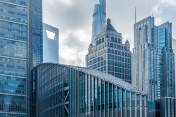 Naklejka premium landmarks of modern city,financial district in China.