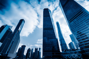 Naklejka premium landmarks of modern city,financial district in China.