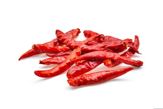 Dried Chilli Isolated On White Background