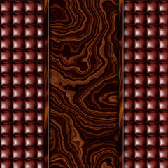 Business leather and mahogany template or cover 