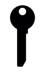 key on white background, vector silhouette