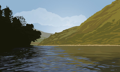 RIVER BETWEEN JUNGLE