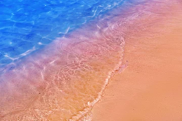 Foto op Canvas Famous pink sand beach Elafonisi, Crete, Greece. Beautiful seashore and blue sea. © yrabota