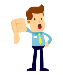 Businessman Doing Thumbs Down Hand Sign
