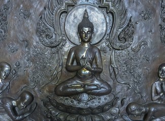 Angel statue on the temple wall
