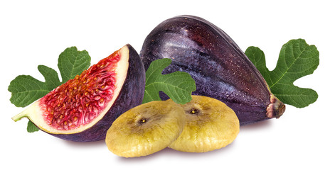 Fruits figs on white