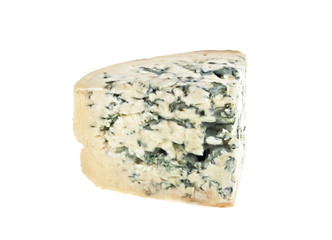 Blue cheese on a white background